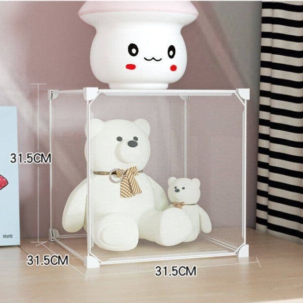 ぬいぐるみ収納 組み立て式透明キューブ型ぬいぐるみ収納棚