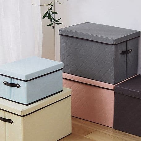 ぬいぐるみ収納 キルティング柄蓋付き折りたたみ収納ボックス