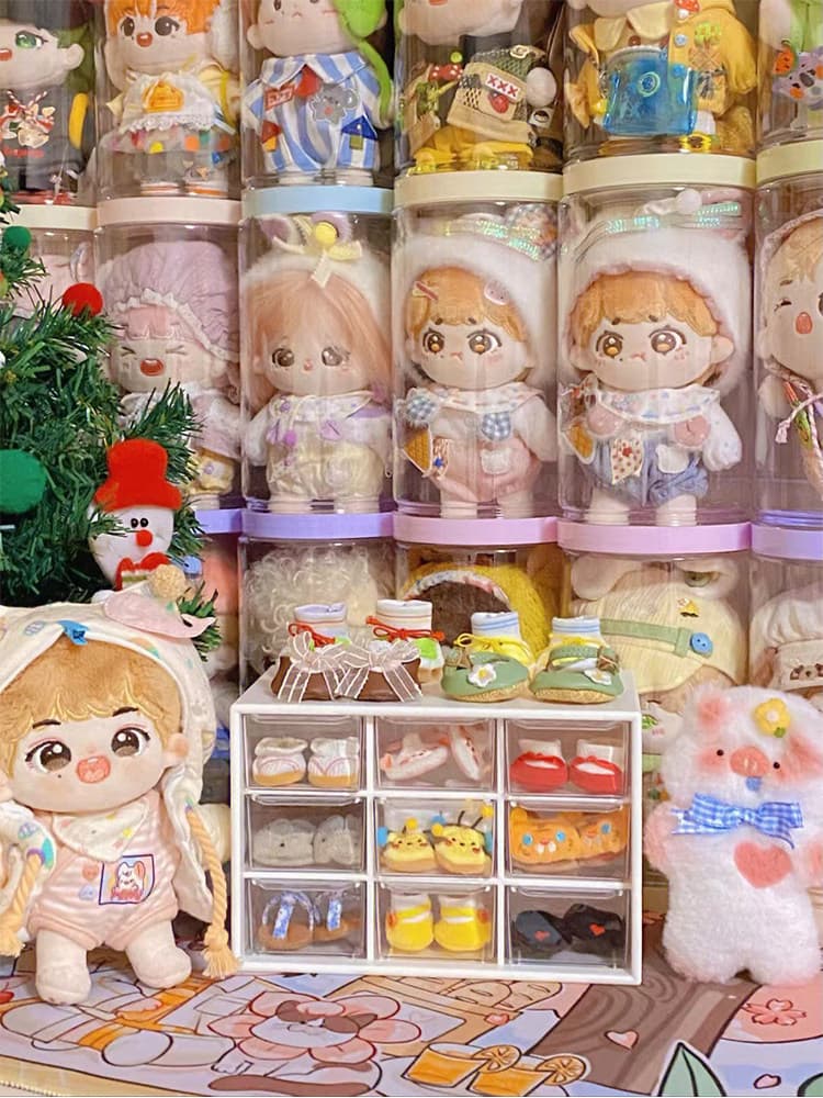 ぬいぐるみ収納 透明円筒型ぬいぐるみ縦置き収納ケース