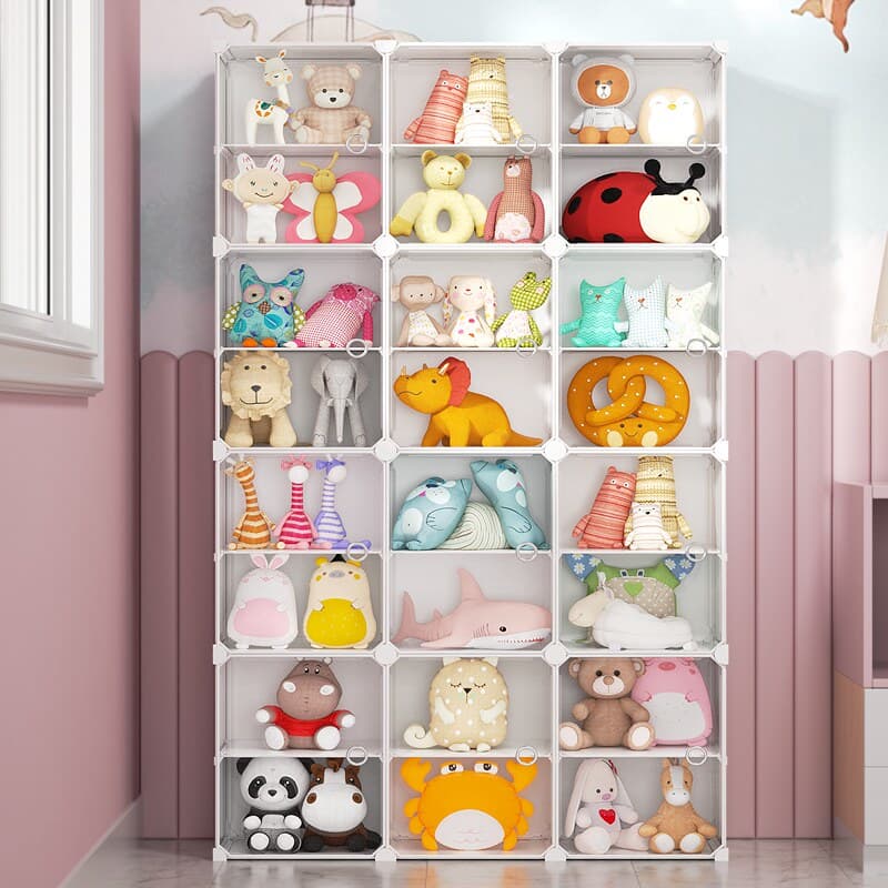 ぬいぐるみ収納 組み立て式透明キューブぬいぐるみ収納棚