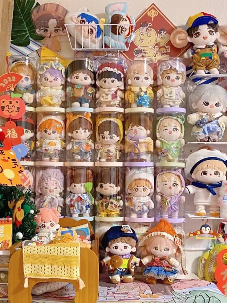 ぬいぐるみ収納 透明円筒型ぬいぐるみ縦置き収納ケース
