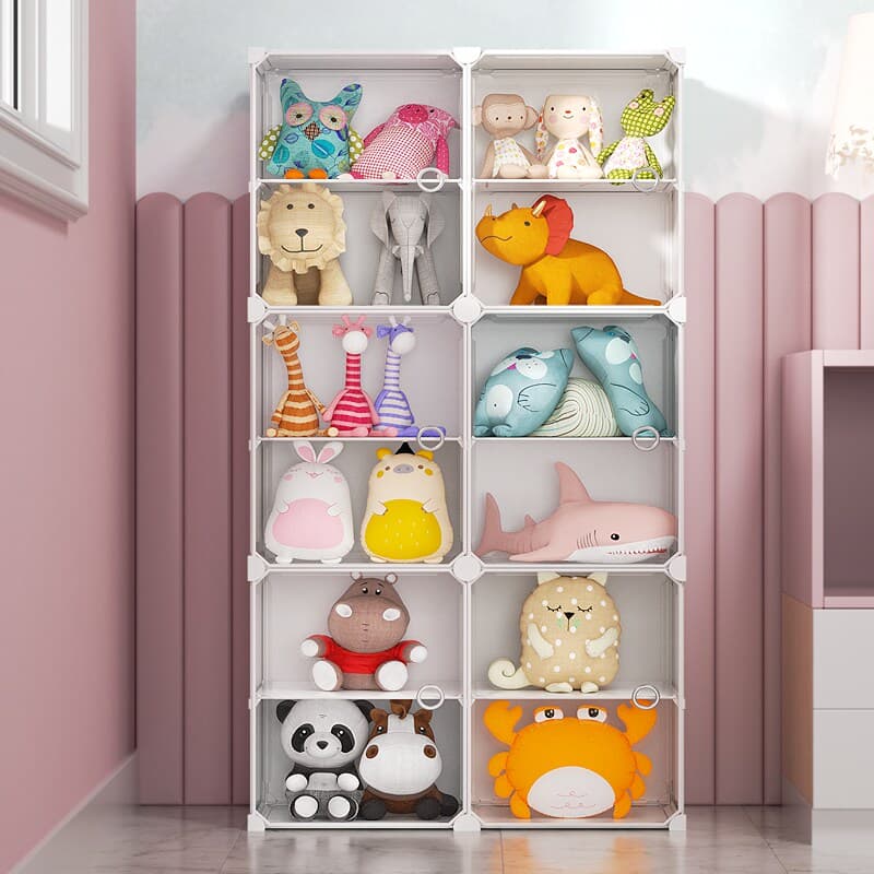 ぬいぐるみ収納 組み立て式透明キューブぬいぐるみ収納棚