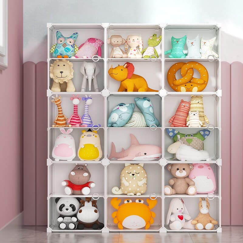 ぬいぐるみ収納 組み立て式透明キューブぬいぐるみ収納棚