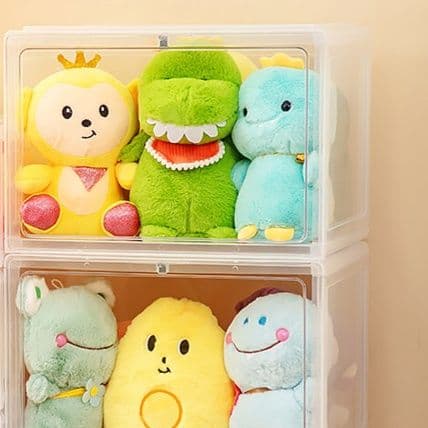 ぬいぐるみ収納 透明扉付き積み重ね式 セットアップ