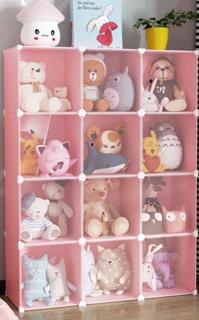 ぬいぐるみ収納 透明扉付き多段仕切り棚ぬいぐるみ収納ラック