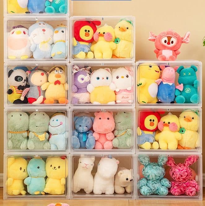 ぬいぐるみ収納 透明前開き式積み重ねぬいぐるみ収納ケース
