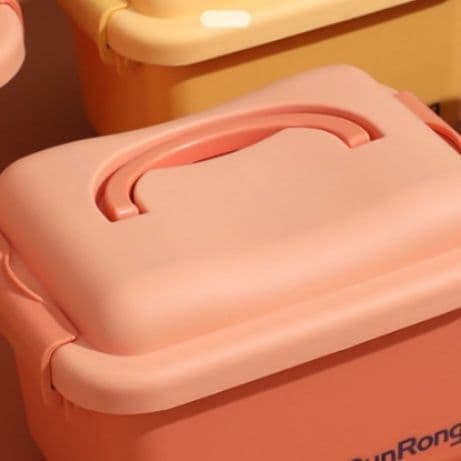 ぬいぐるみ収納 取っ手付き蓋つき角型収納ボックス