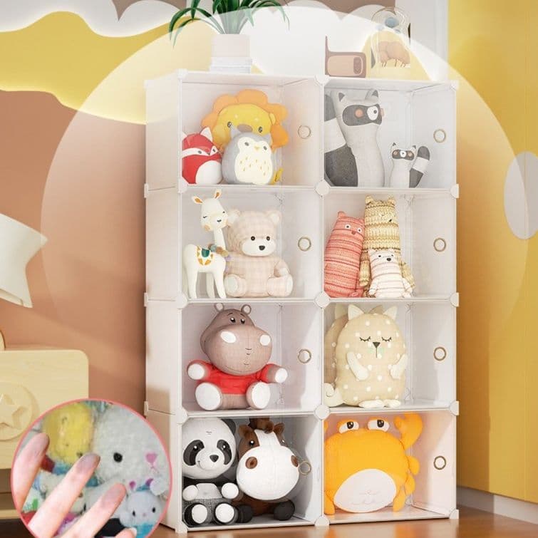 ぬいぐるみ収納 扉付き組み合わせ式ぬいぐるみ展示収納棚