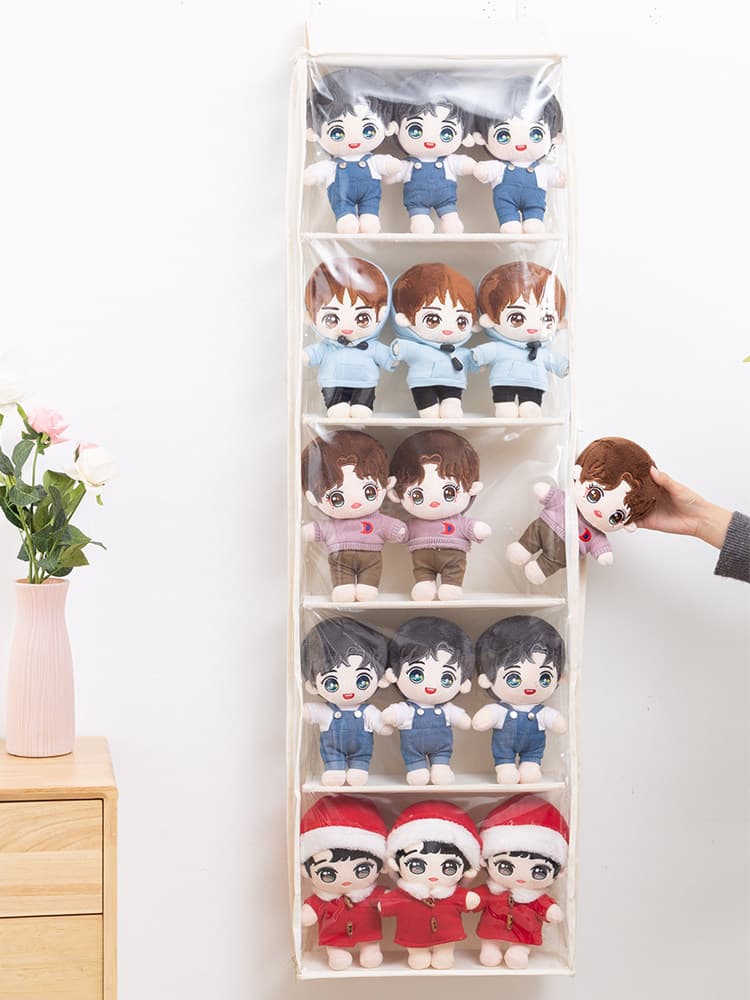 ぬいぐるみ収納 扉掛け五段式透明ぬいぐるみ整理棚