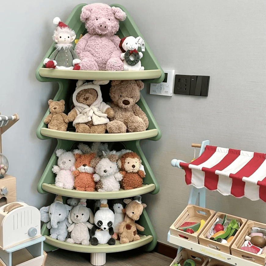 ぬいぐるみ収納 四段ツリー型コーナーぬいぐるみディスプレイ棚